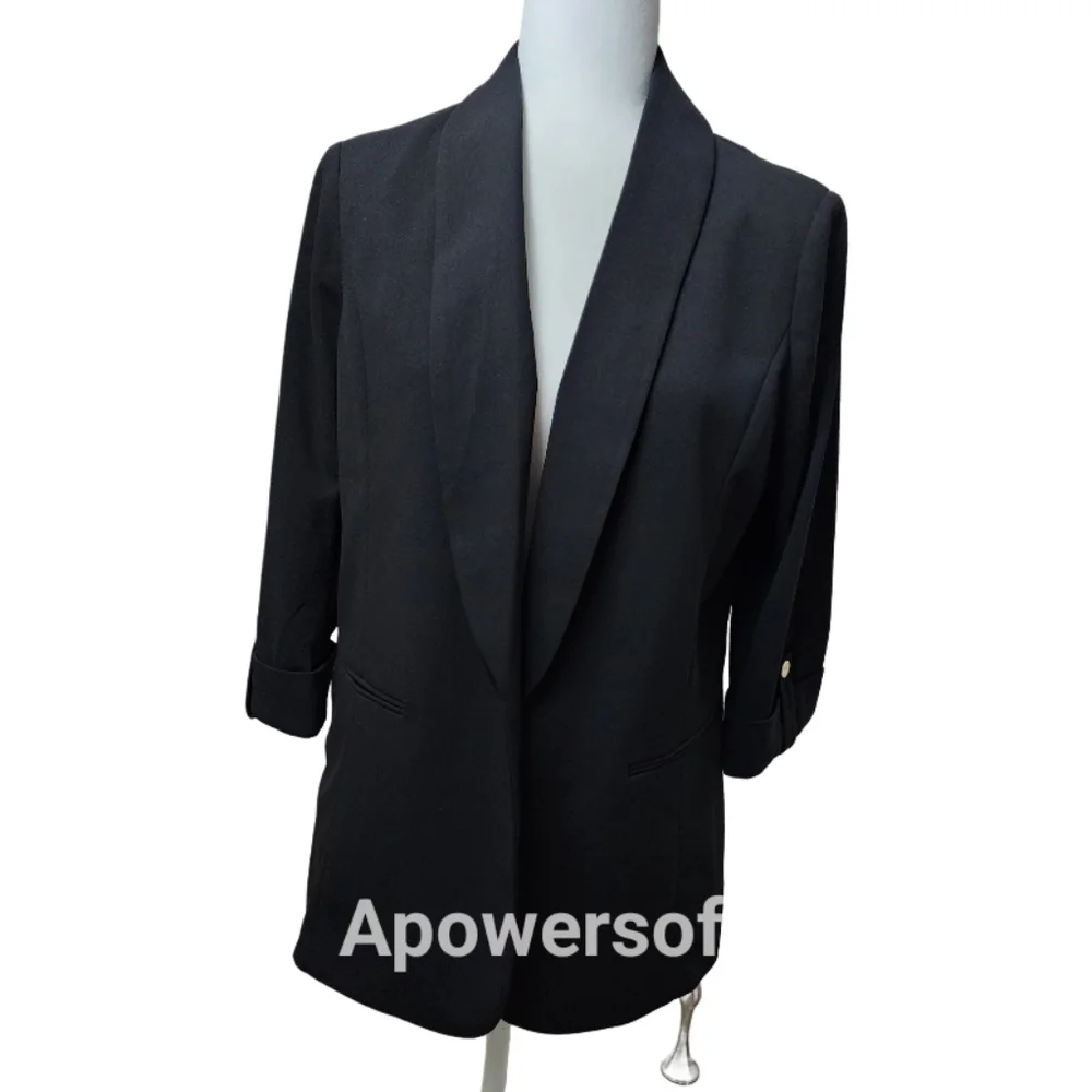 Anne Klein Black 3/4 Sleeve Blazer Jacket